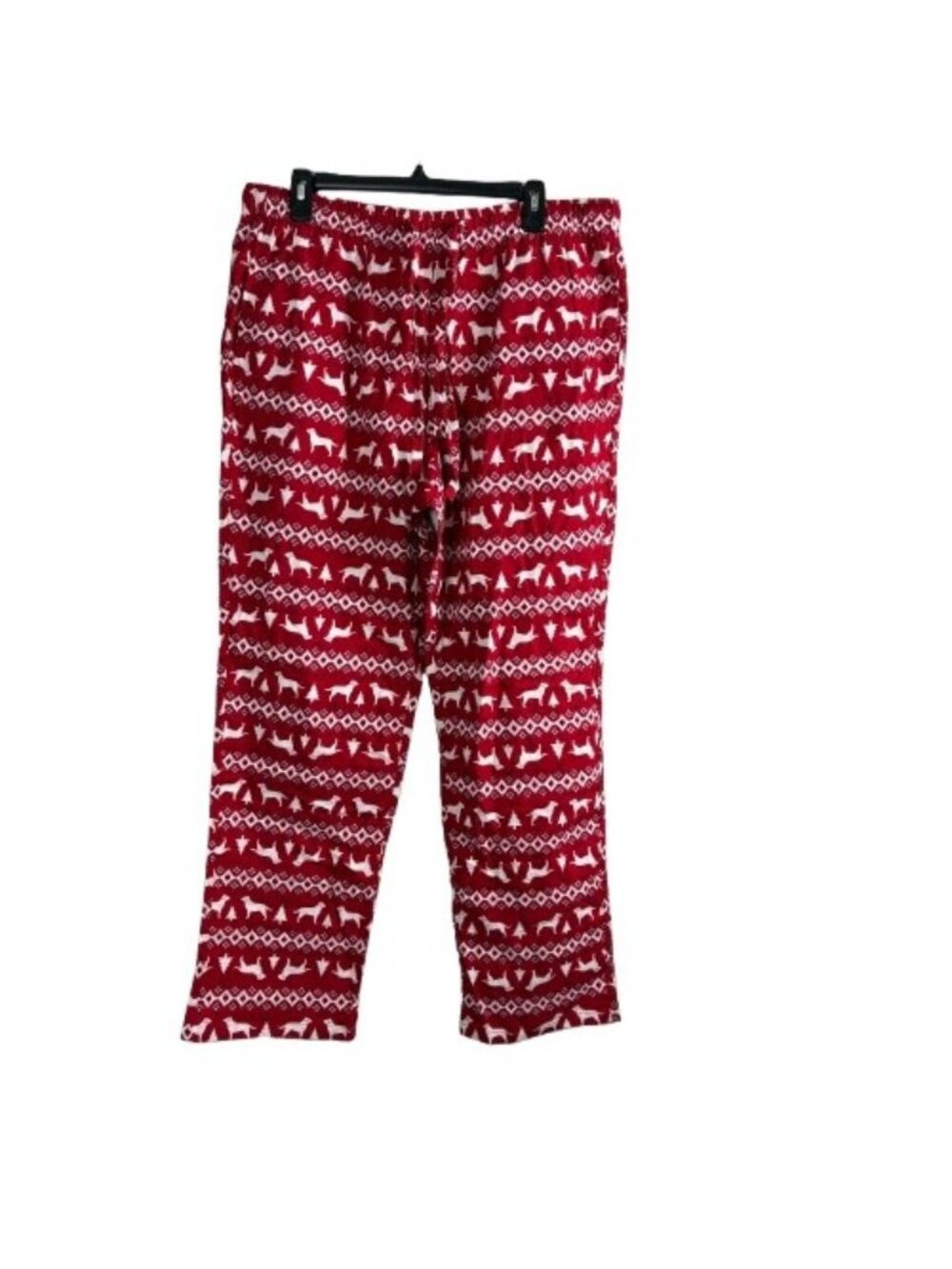 NEW J. Crew Flannel Pajama Print Men’s Red Fair Isle Dog Print Sz L